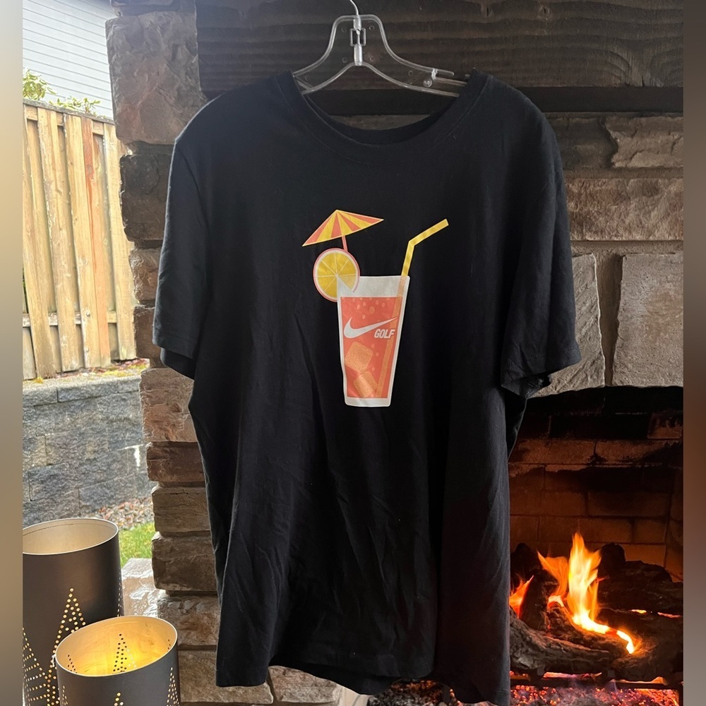 Nike Black Tee with Cocktail Umbrella Logo Large